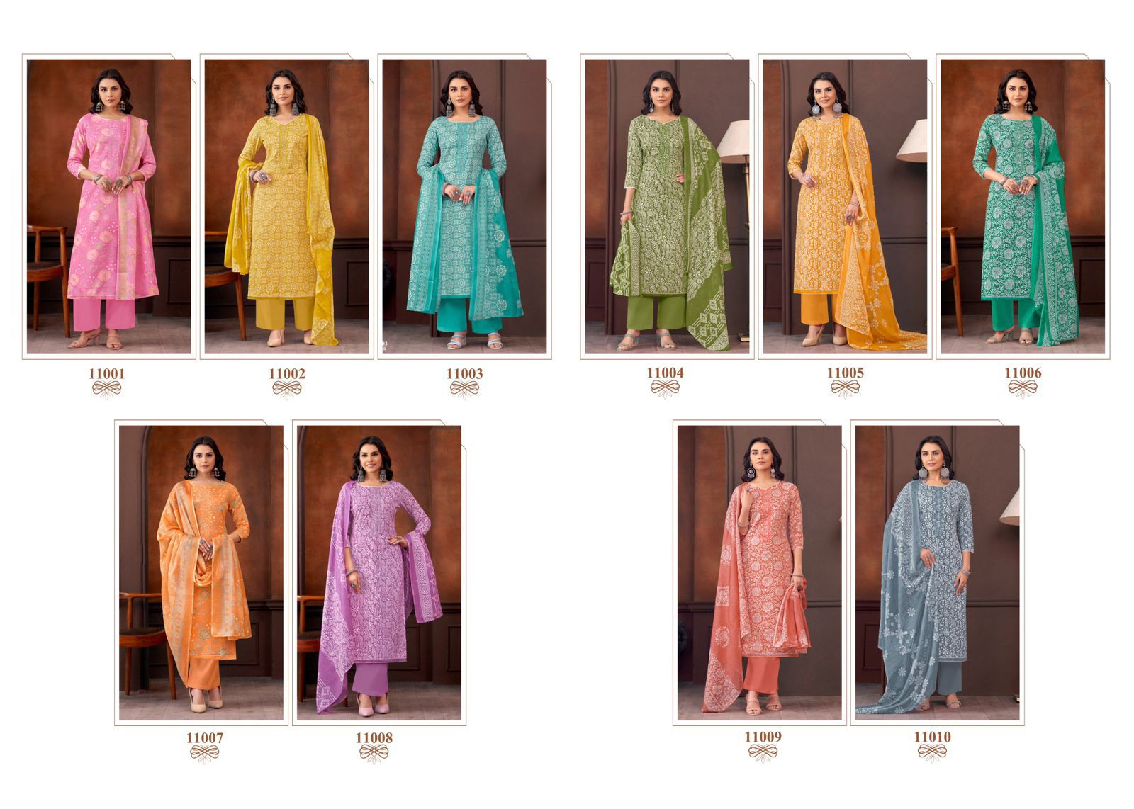 Soni Saloni Plus Vol 11 Salvi Fashion Cotton Slub Pant Style Suits