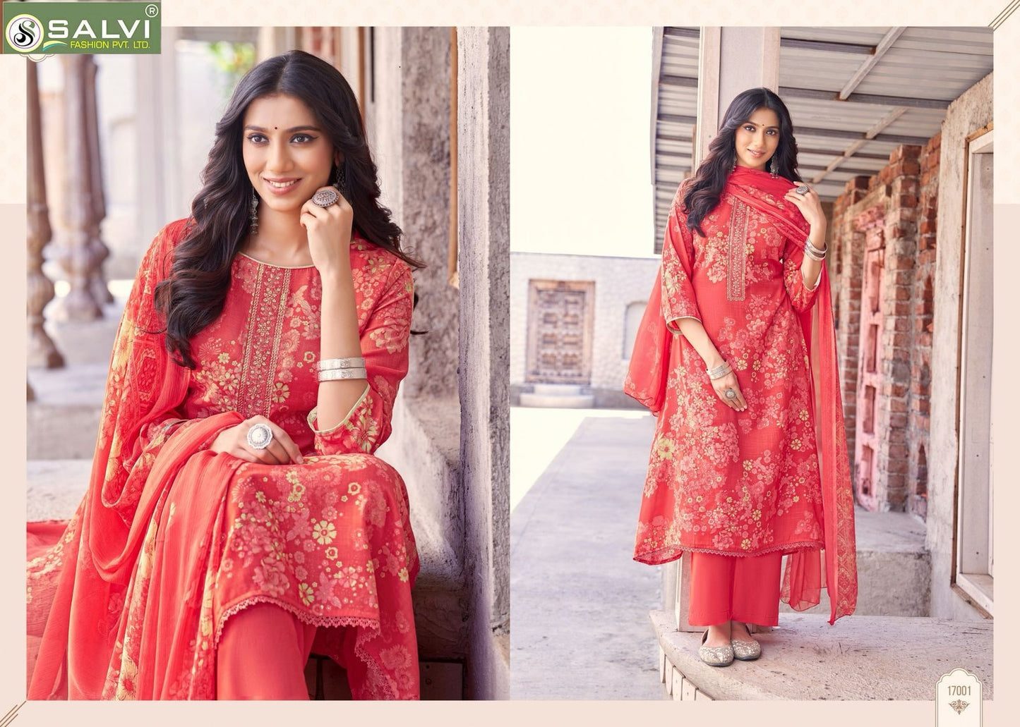 Soni Saloni Plus Vol 17 Salvi Fashion Cotton Slub Pant Style Suits Exporter