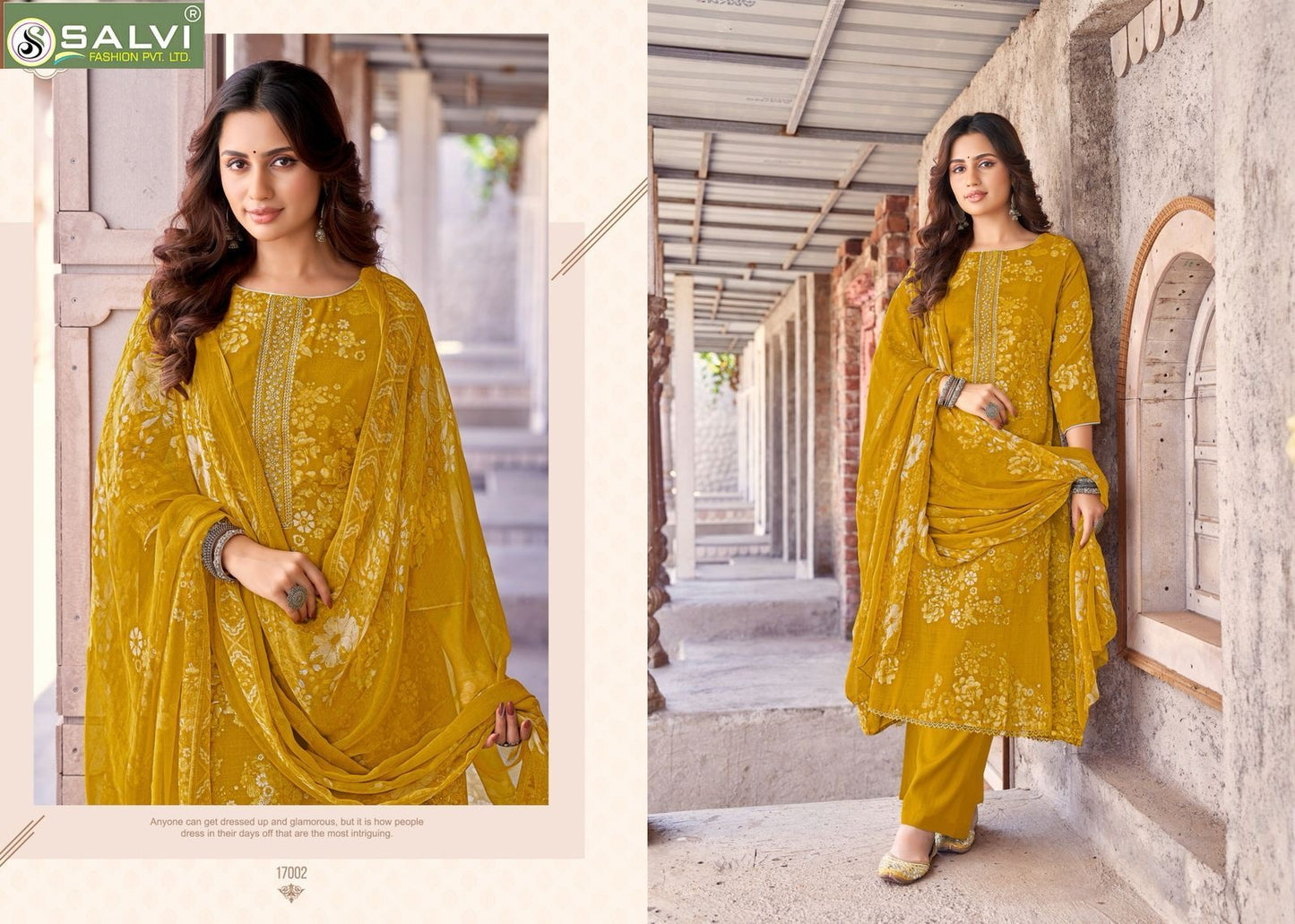 Soni Saloni Plus Vol 17 Salvi Fashion Cotton Slub Pant Style Suits Exporter