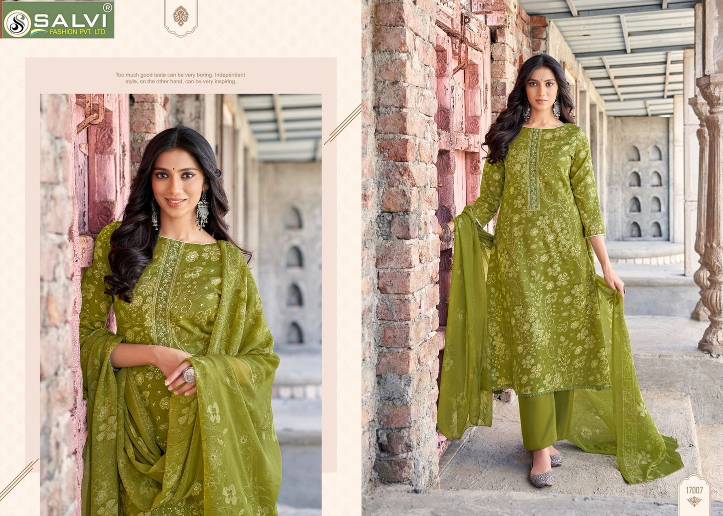 Soni Saloni Plus Vol 17 Salvi Fashion Cotton Slub Pant Style Suits Exporter