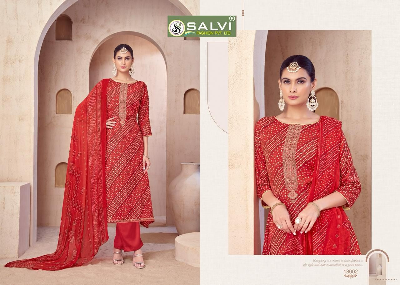 Soni Saloni Plus Vol 18 Salvi Fashion Cotton Slub Pant Style Suits Supplier India