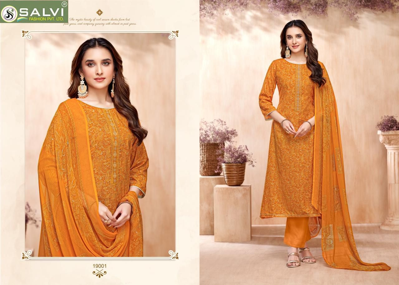 Soni Saloni Plus Vol 19 Salvi Fashion Cotton Slub Pant Style Suits Manufacturer Gujarat