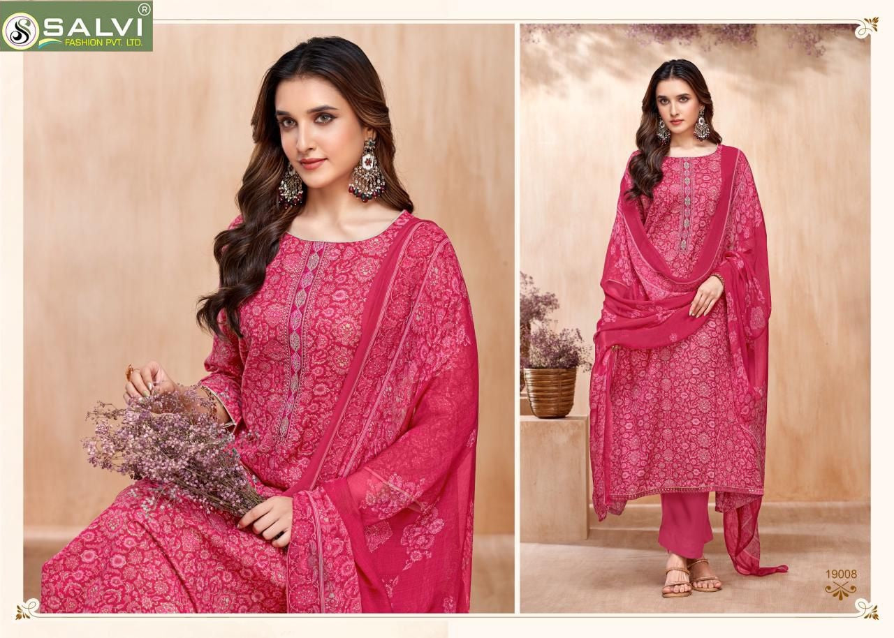 Soni Saloni Plus Vol 19 Salvi Fashion Cotton Slub Pant Style Suits Manufacturer Gujarat