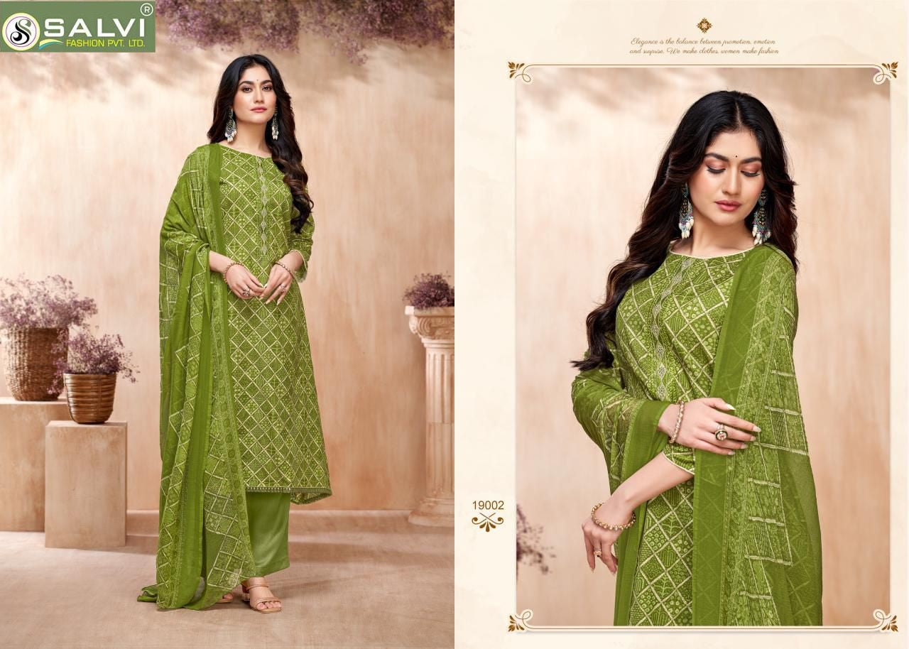 Soni Saloni Plus Vol 19 Salvi Fashion Cotton Slub Pant Style Suits Manufacturer Gujarat