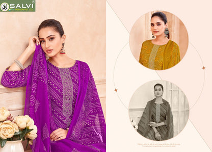 Soni Saloni Plus Vol 21 Salvi Fashion Cotton Slub Pant Style Suits Wholesale Price