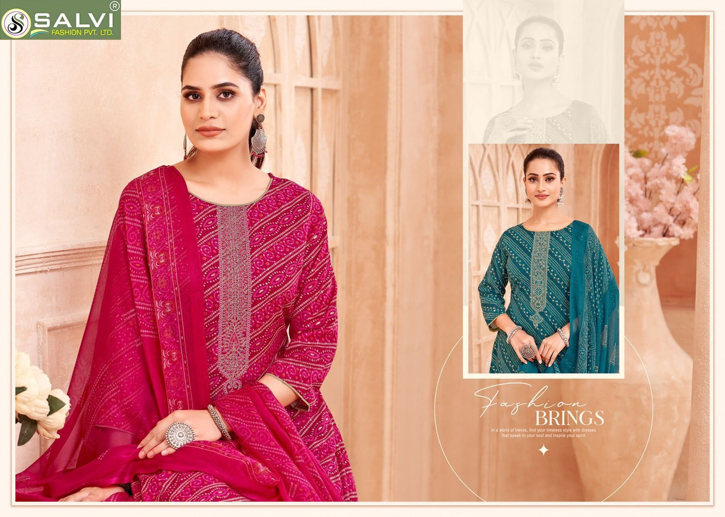 Soni Saloni Plus Vol 21 Salvi Fashion Cotton Slub Pant Style Suits Wholesale Price