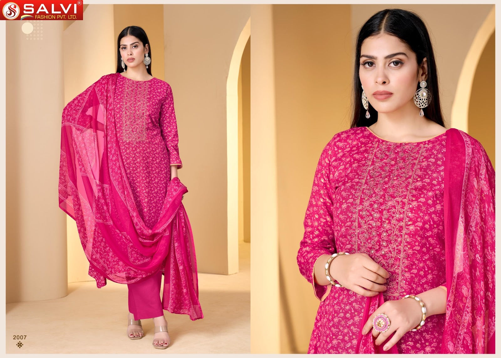 Soni Saloni Vol 2 Salvi Fashion Cotton Slub Pant Style Suits Supplier