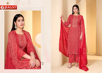 Soni Saloni Vol 2 Salvi Fashion Cotton Slub Pant Style Suits Supplier