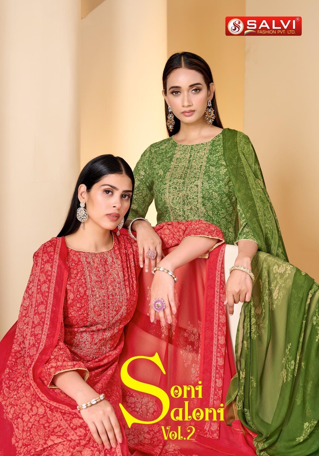 Soni Saloni Vol 2 Salvi Fashion Cotton Slub Pant Style Suits Supplier