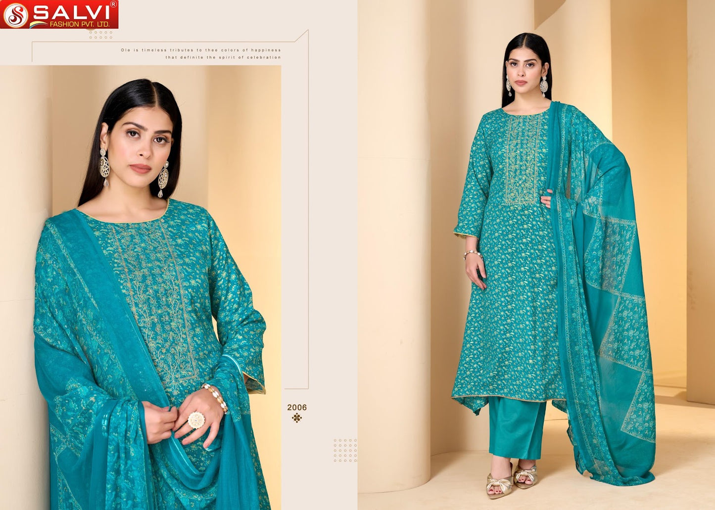 Soni Saloni Vol 2 Salvi Fashion Cotton Slub Pant Style Suits Supplier