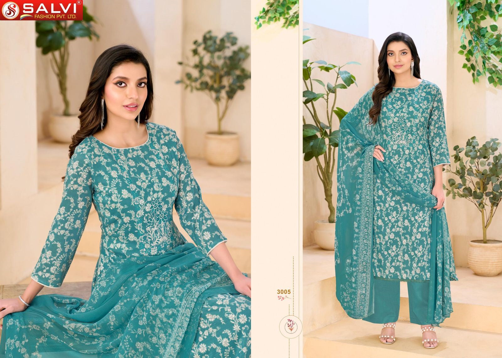 Soni Saloni Vol 3 Salvi Fashion Cotton Slub Pant Style Suits Exporter