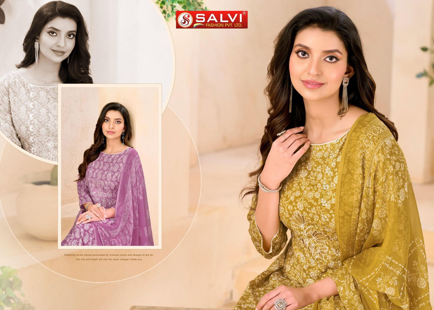 Soni Saloni Vol 3 Salvi Fashion Cotton Slub Pant Style Suits Exporter