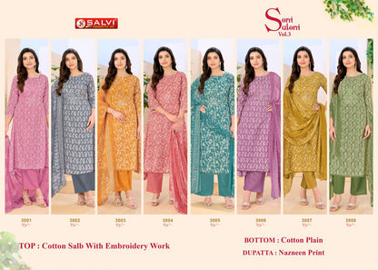 Soni Saloni Vol 3 Salvi Fashion Cotton Slub Pant Style Suits Exporter