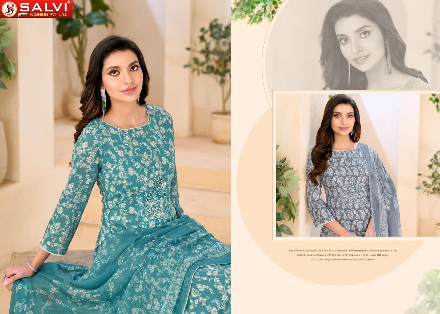 Soni Saloni Vol 3 Salvi Fashion Cotton Slub Pant Style Suits Exporter
