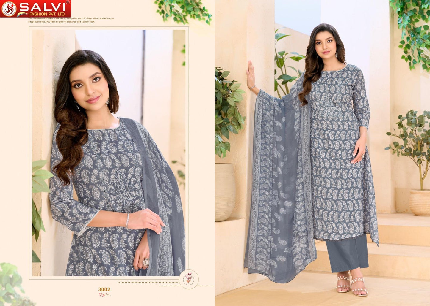Soni Saloni Vol 3 Salvi Fashion Cotton Slub Pant Style Suits Exporter