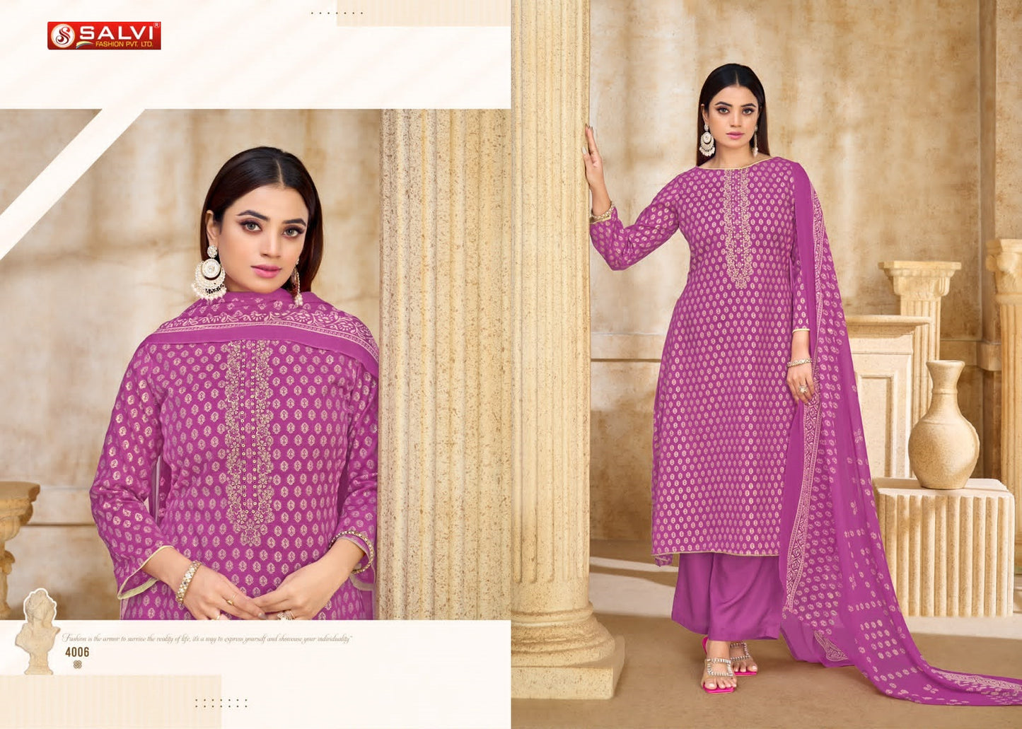 Soni Saloni Vol 4 Salvi Fashion Cotton Slub Pant Style Suits Manufacturer Ahmedabad