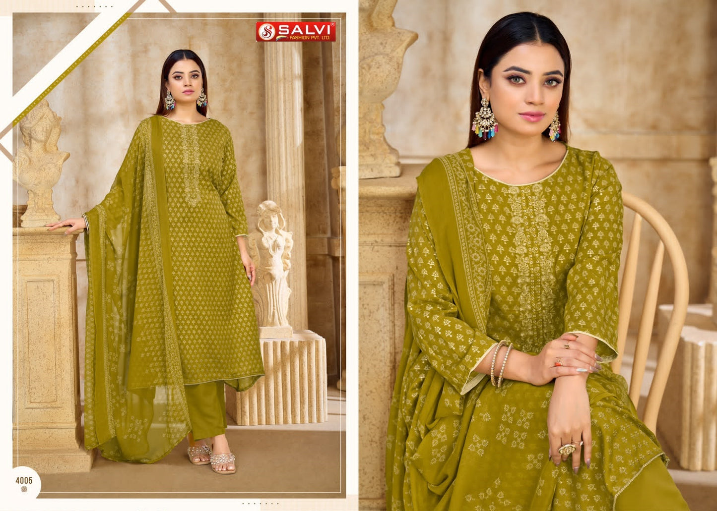 Soni Saloni Vol 4 Salvi Fashion Cotton Slub Pant Style Suits Manufacturer Ahmedabad