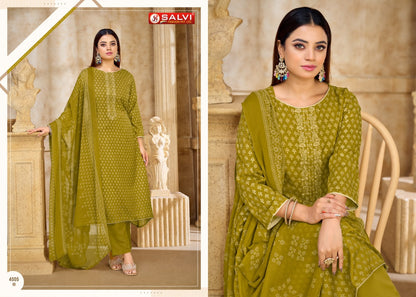 Soni Saloni Vol 4 Salvi Fashion Cotton Slub Pant Style Suits Manufacturer Ahmedabad