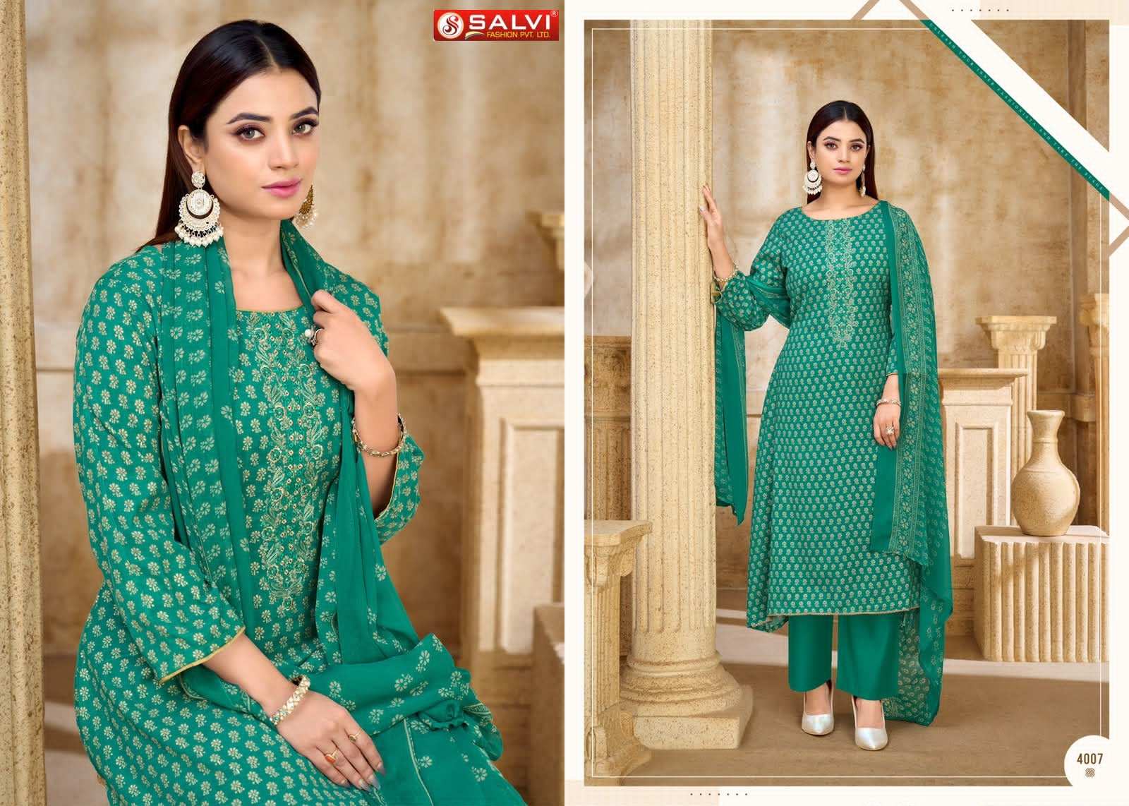 Soni Saloni Vol 4 Salvi Fashion Cotton Slub Pant Style Suits Manufacturer Ahmedabad