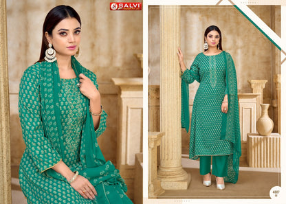 Soni Saloni Vol 4 Salvi Fashion Cotton Slub Pant Style Suits Manufacturer Ahmedabad