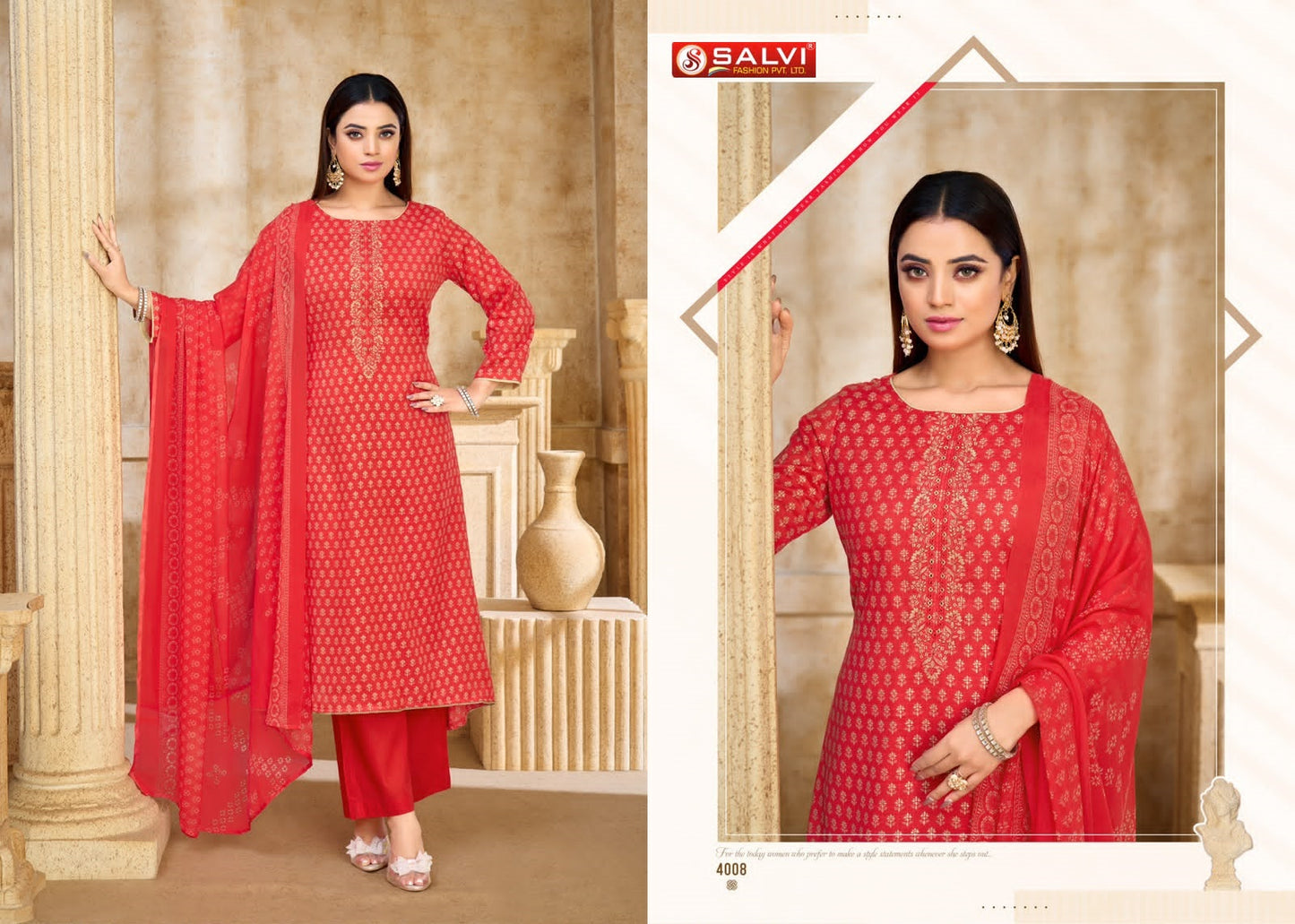 Soni Saloni Vol 4 Salvi Fashion Cotton Slub Pant Style Suits Manufacturer Ahmedabad
