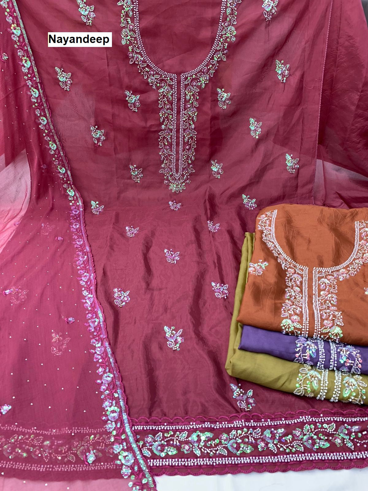 Sonia Nayandeep Organza Salwar Suits Wholesaler Gujarat