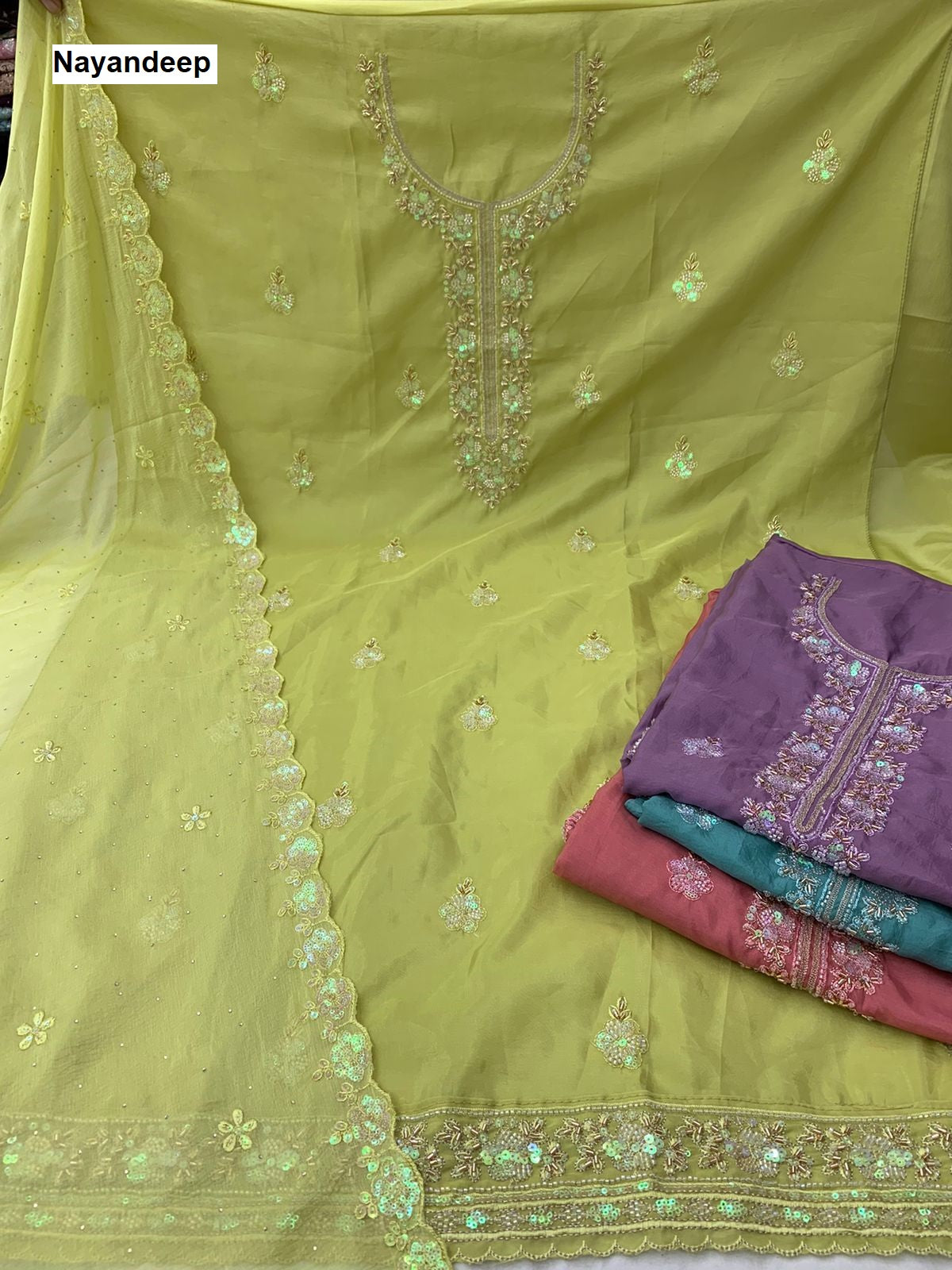 Sonia Nayandeep Organza Salwar Suits Wholesaler Gujarat