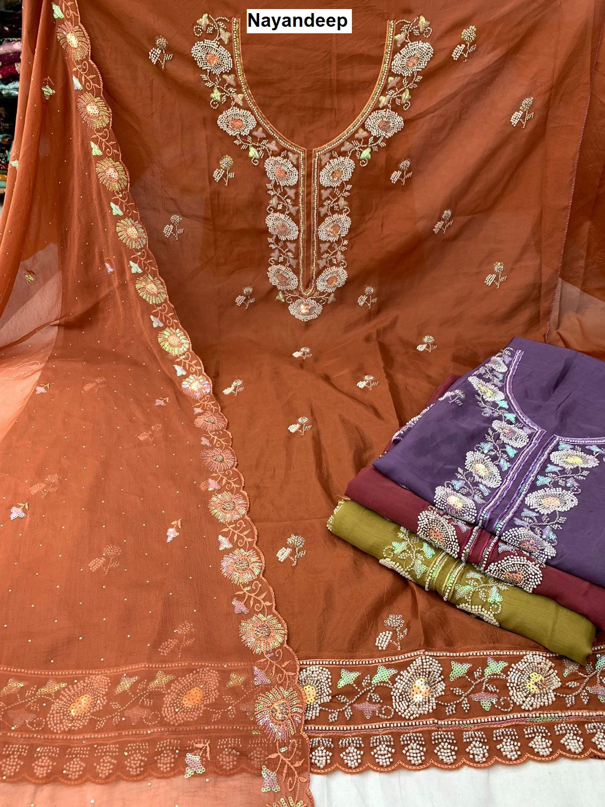 Sonia Nayandeep Organza Salwar Suits Wholesaler Gujarat