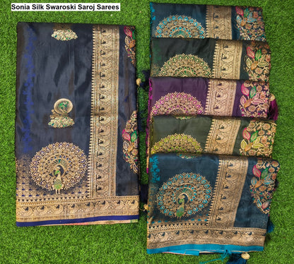 Sonia Silk Swaroski Saroj Sarees Supplier