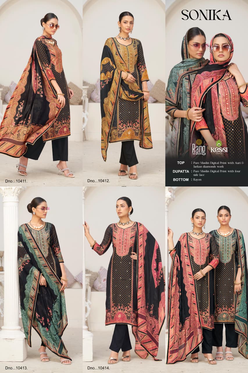 Sonika Kessi Rang Muslin Pant Style Suits Manufacturer Gujarat