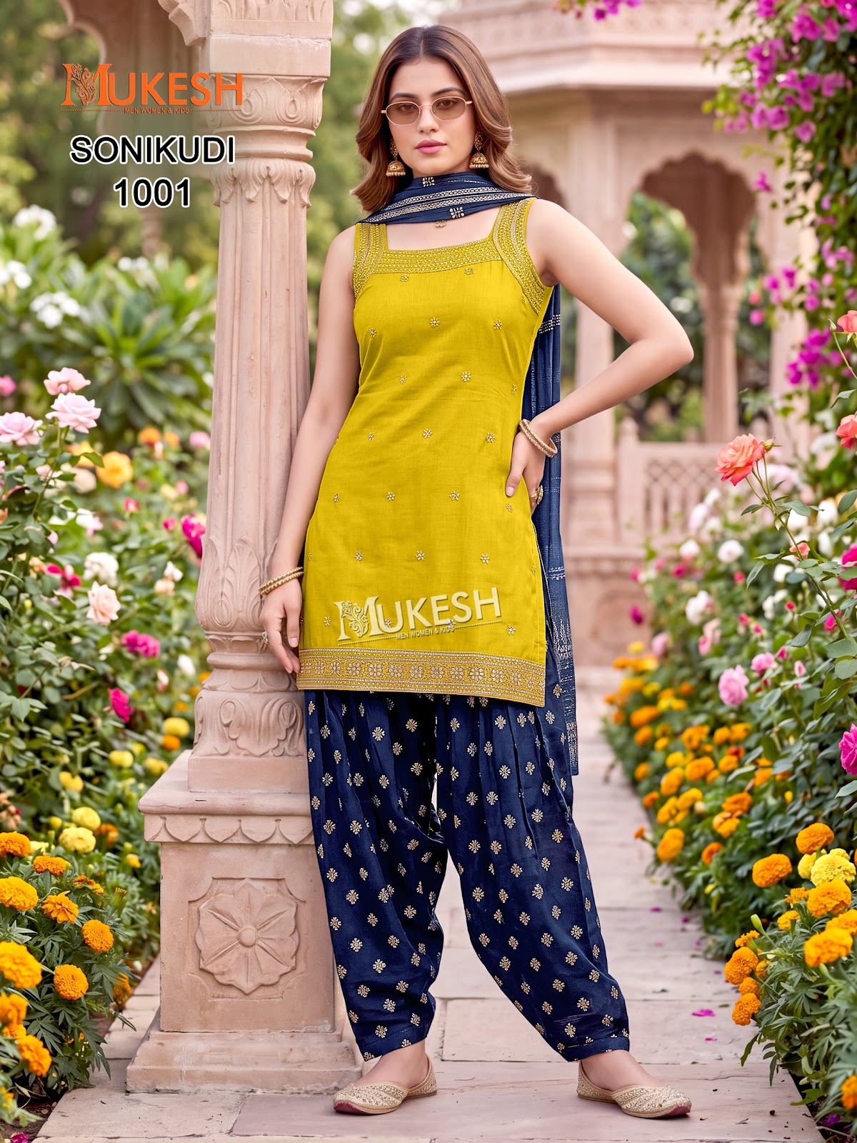 Sonikudi Mukesh Banwery Vertican Readymade Patiyala Suits Supplier India