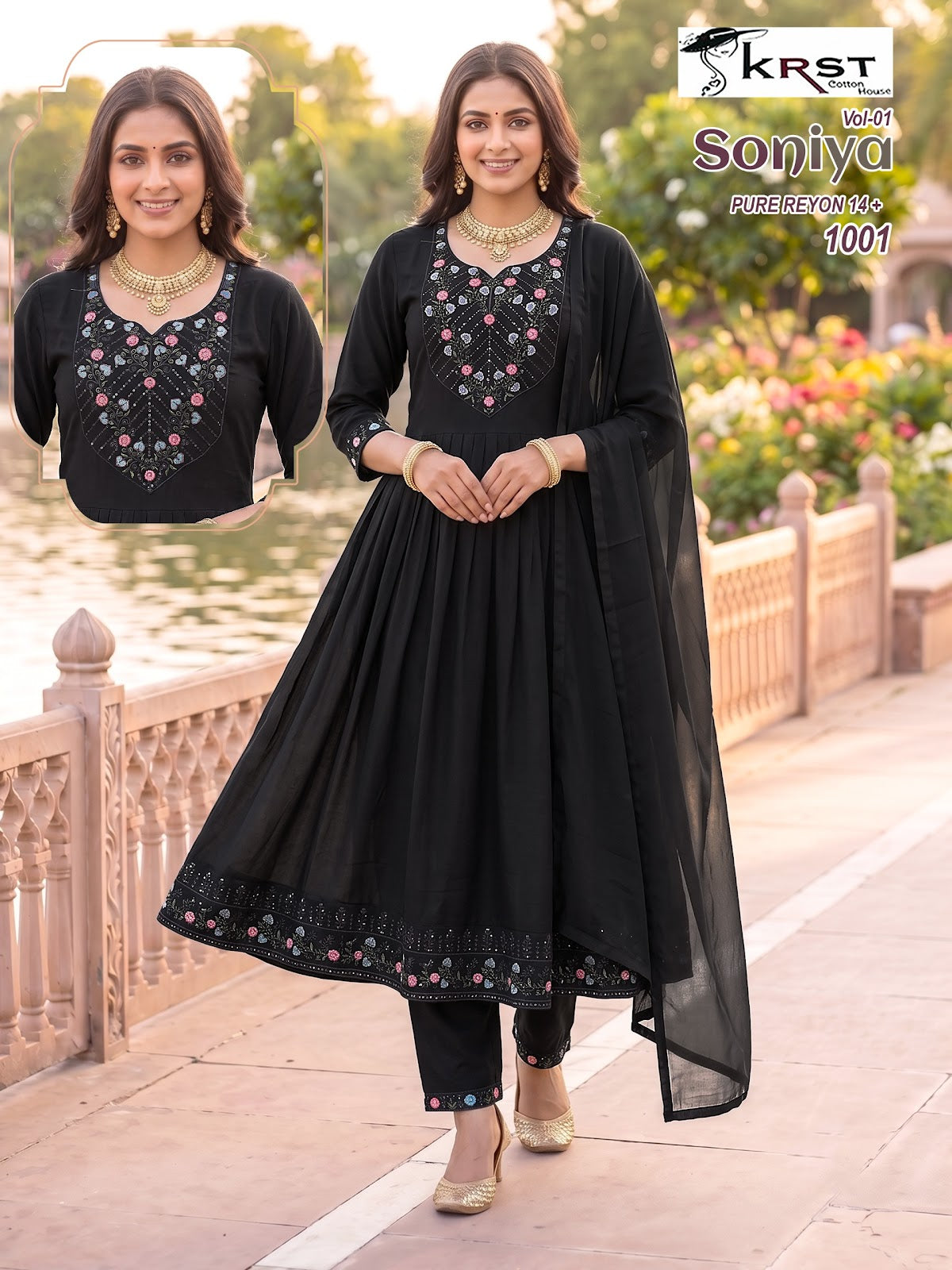 Soniya Vol 1 Krst Reyon Readymade Anarkali Suits Exporter Ahmedabad