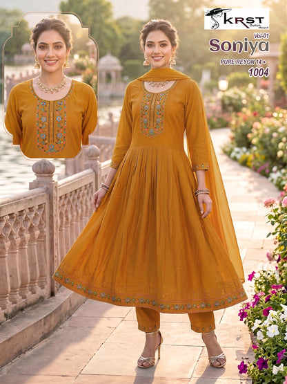 Soniya Vol 1 Krst Reyon Readymade Anarkali Suits Exporter Ahmedabad