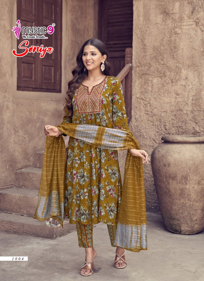 Soniya Vol 1 Mystic 9 Rayon Readymade Pant Style Suits Supplier Gujarat