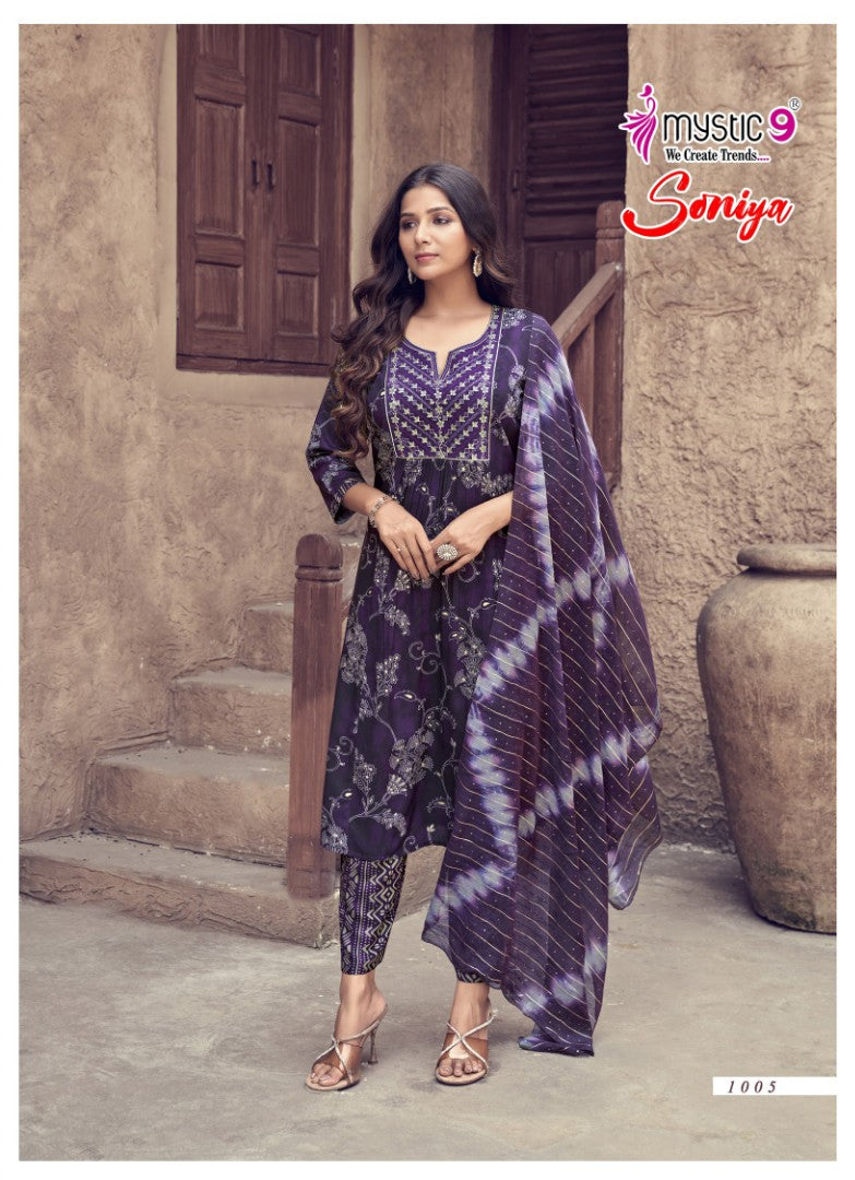 Soniya Vol 1 Mystic 9 Rayon Readymade Pant Style Suits Supplier Gujarat