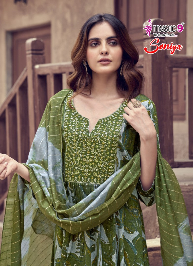 Soniya Vol 1 Mystic 9 Rayon Readymade Pant Style Suits Supplier Gujarat