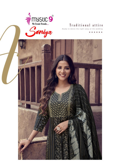 Soniya Vol 1 Mystic 9 Rayon Readymade Pant Style Suits Supplier Gujarat