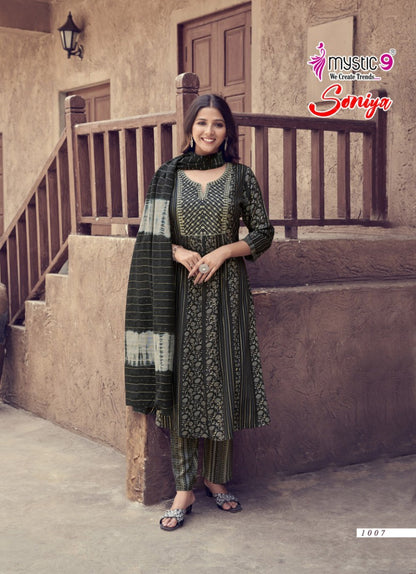 Soniya Vol 1 Mystic 9 Rayon Readymade Pant Style Suits Supplier Gujarat