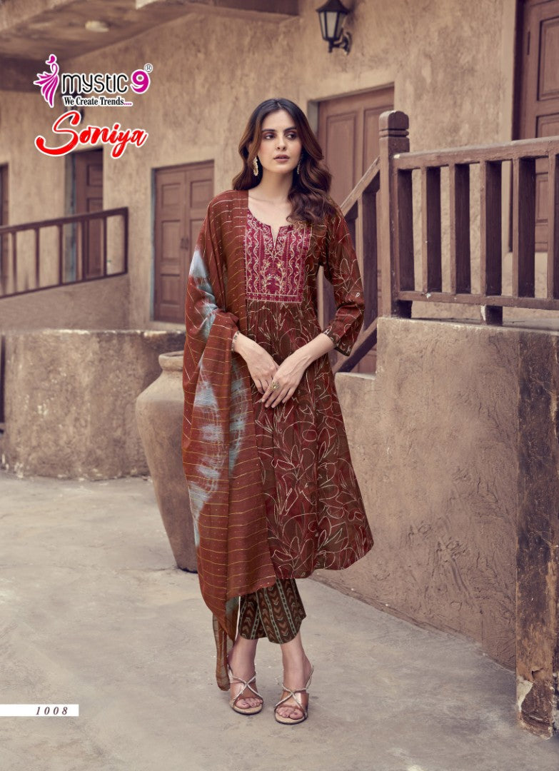 Soniya Vol 1 Mystic 9 Rayon Readymade Pant Style Suits Supplier Gujarat