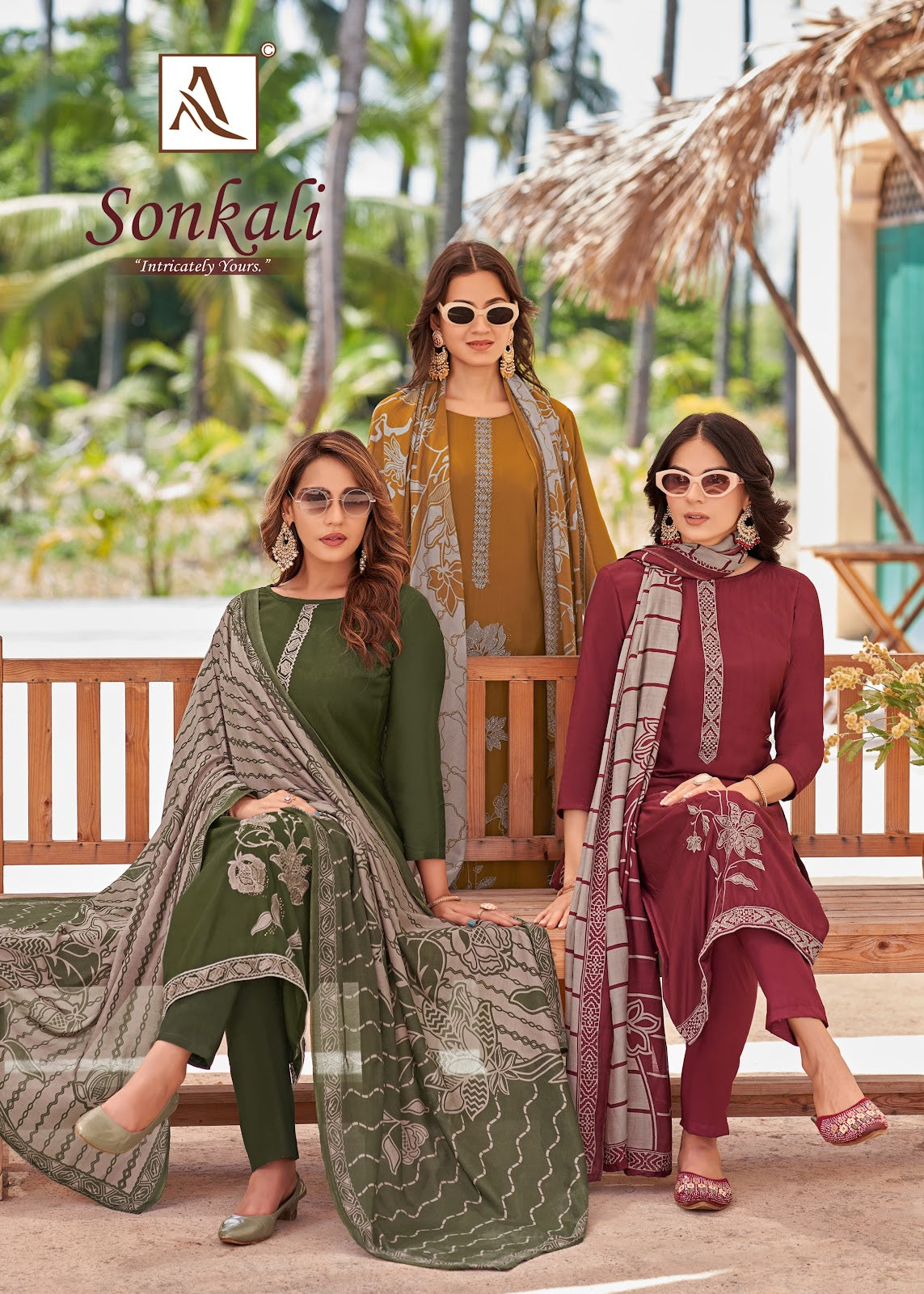 Sonkali Alok Viscose Muslin Karachi Salwar Suits Wholesaler Ahmedabad