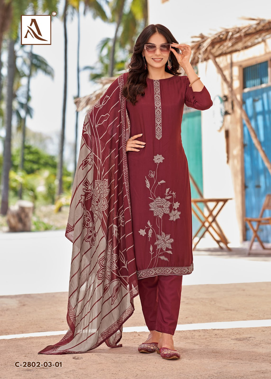 Sonkali Alok Viscose Muslin Karachi Salwar Suits Wholesaler Ahmedabad