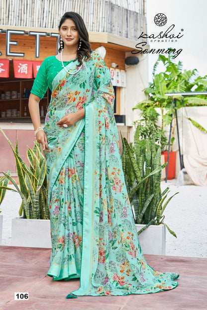 Sonmarg Kashvi Creation Moss Sarees Exporter Ahmedabad