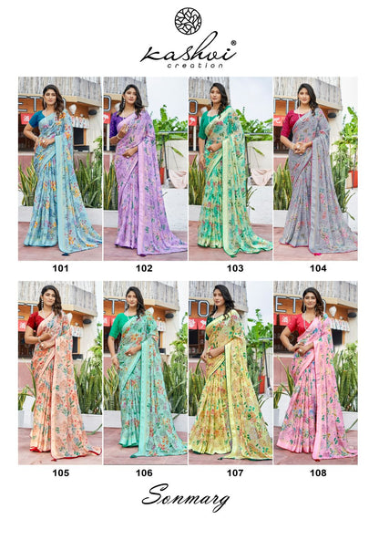 Sonmarg Kashvi Creation Moss Sarees Exporter Ahmedabad