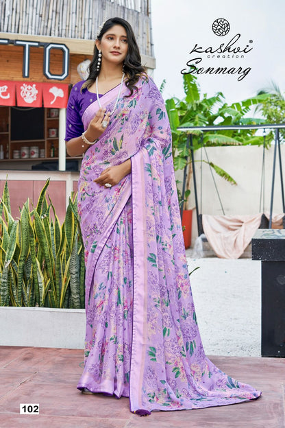 Sonmarg Kashvi Creation Moss Sarees Exporter Ahmedabad