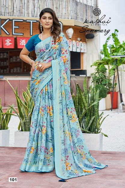 Sonmarg Kashvi Creation Moss Sarees Exporter Ahmedabad