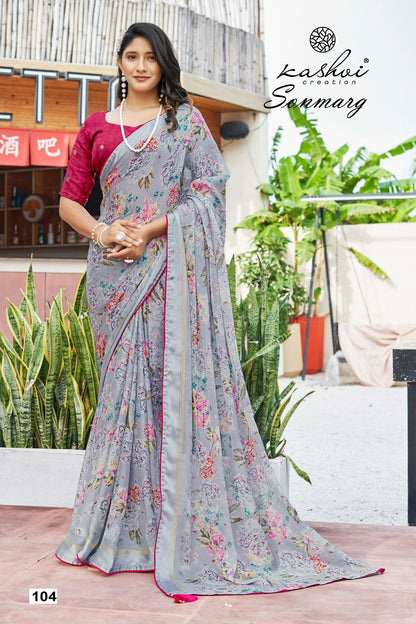 Sonmarg Kashvi Creation Moss Sarees Exporter Ahmedabad