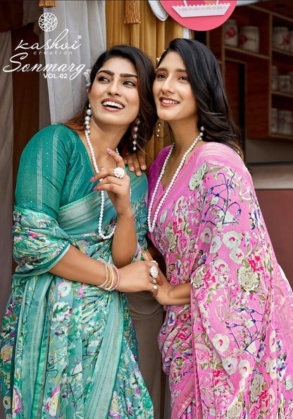 Sonmarg Vol 2 Kashvi Creation Moss Sarees Manufacturer Gujarat