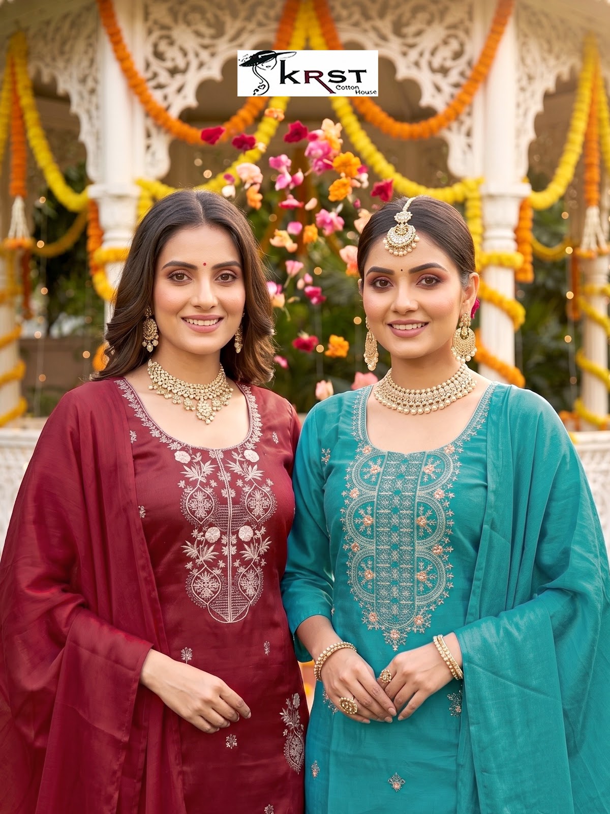 Sonpari Krst Roman Readymade Plazzo Style Suits Exporter