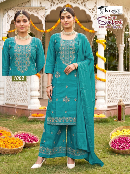 Sonpari Krst Roman Readymade Plazzo Style Suits Exporter
