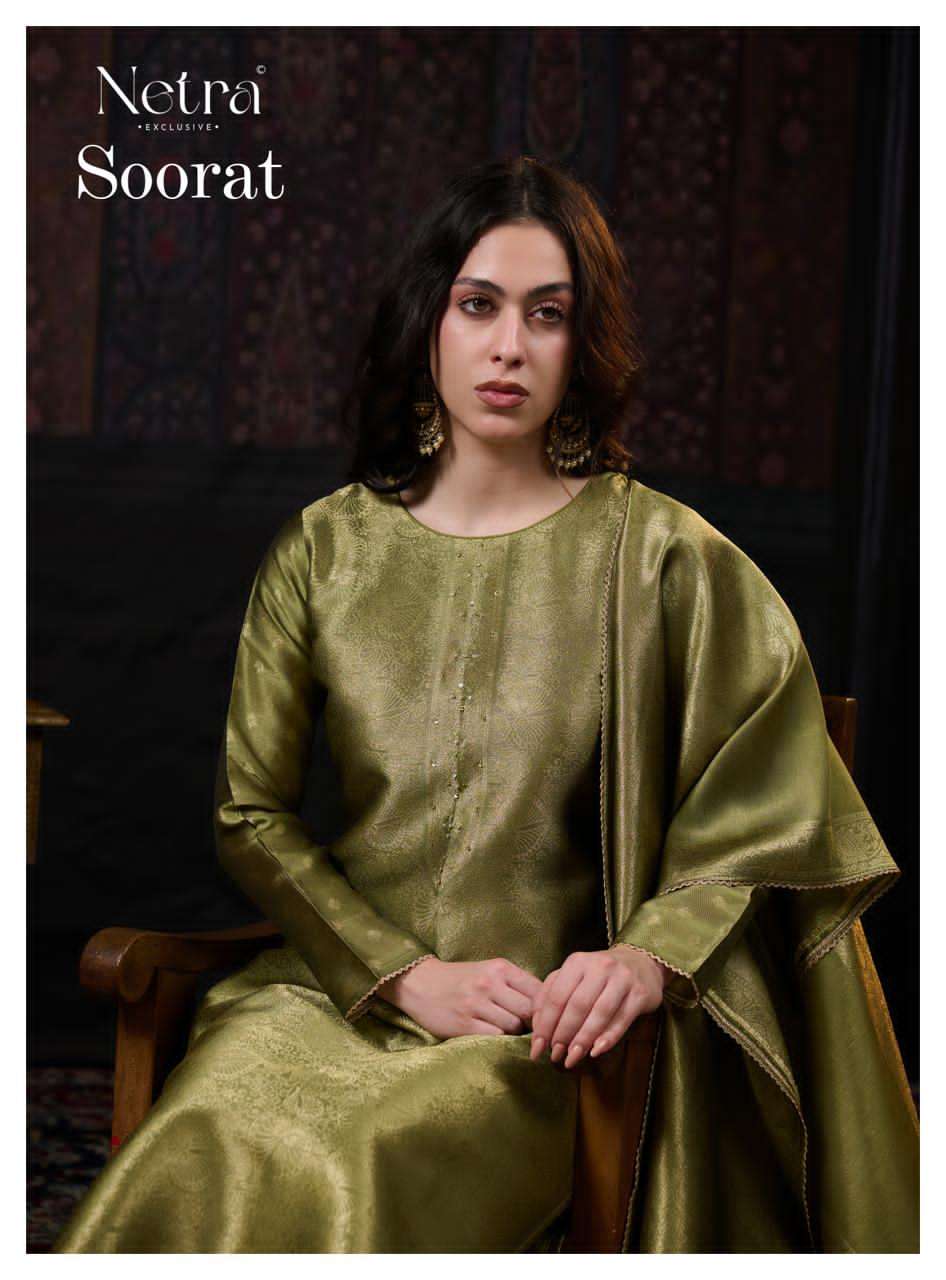 Soorat Netra Bemberg Silk Pant Style Suits Wholesale